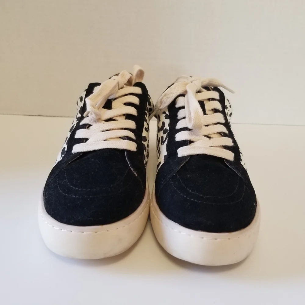 White Raven Women's Black Cheetah Sneakers. Size 7.5 - Picture 2 of 8